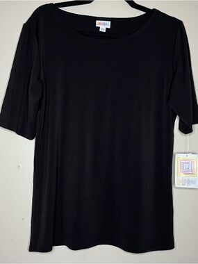 LuLaRoe Black Short Sleeve Crew Neck Top
